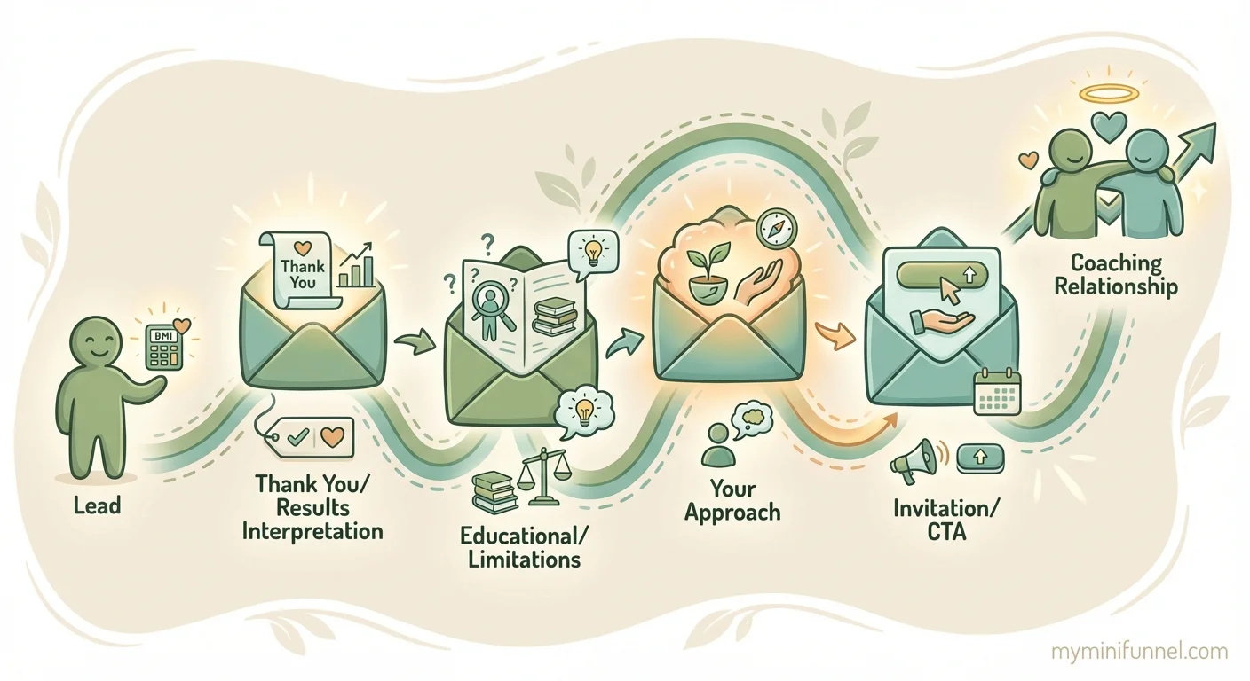 Four email follow-up sequence for BMI calculator leads