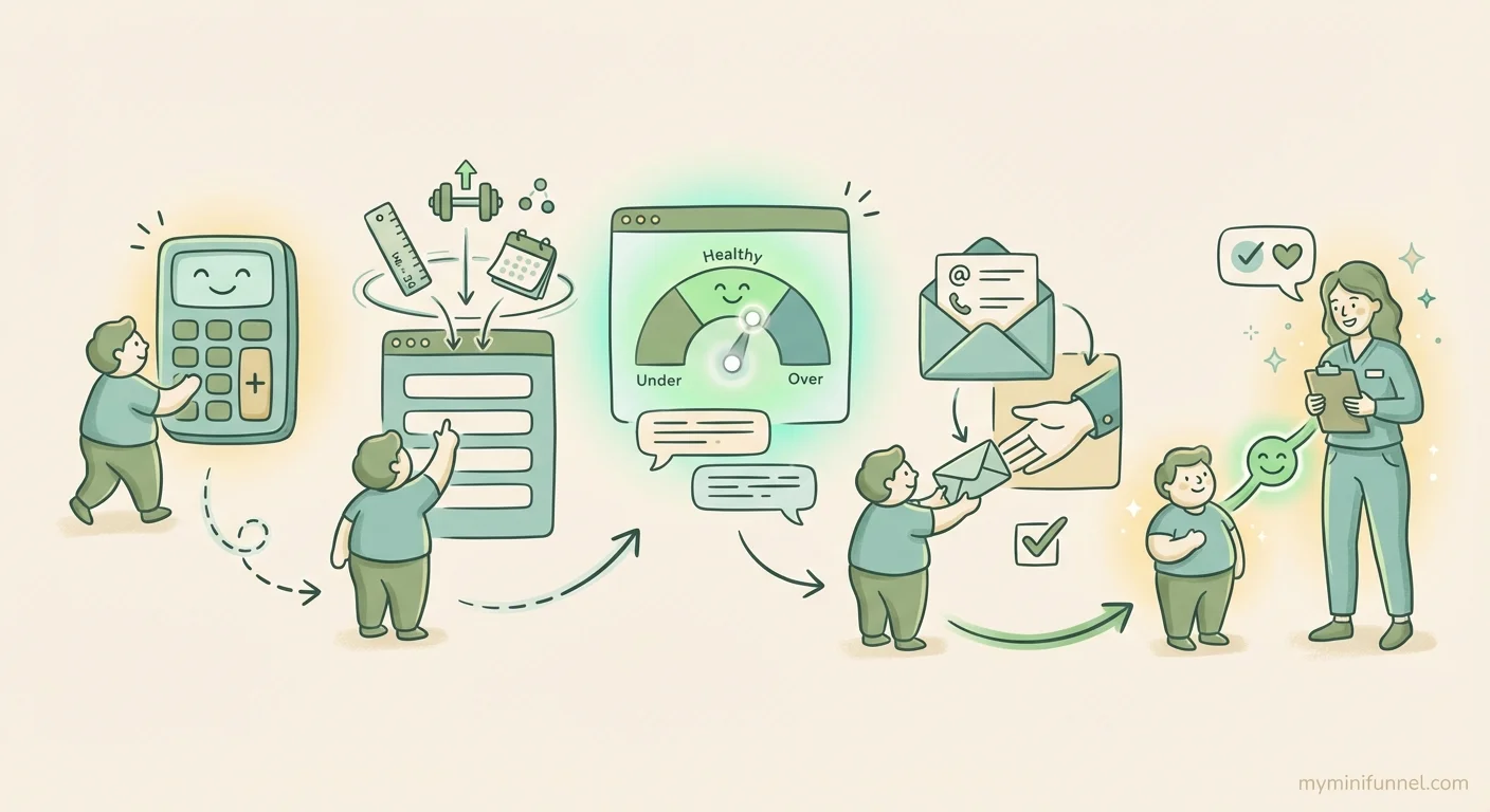 How a BMI calculator lead magnet works in 5 steps from visitor to lead