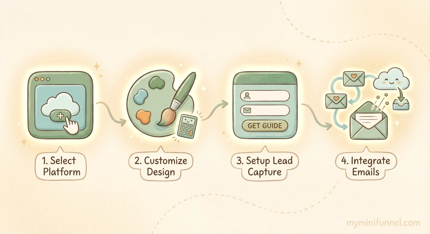 Four step setup process for BMI calculator lead magnet