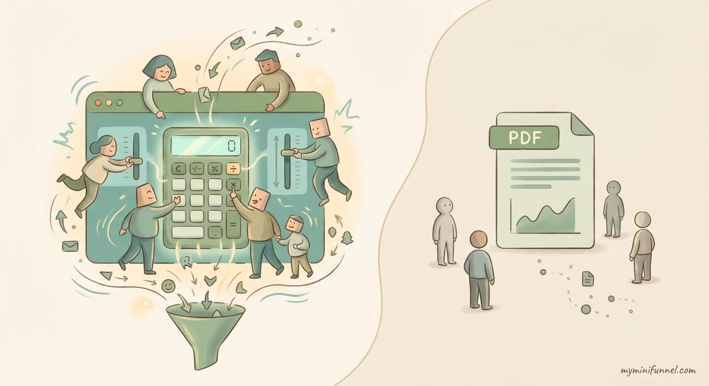 Calculator lead magnets outperform static PDF downloads for fitness coaches