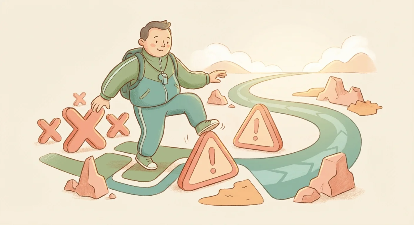 Coach navigating around common mistakes to find the right path