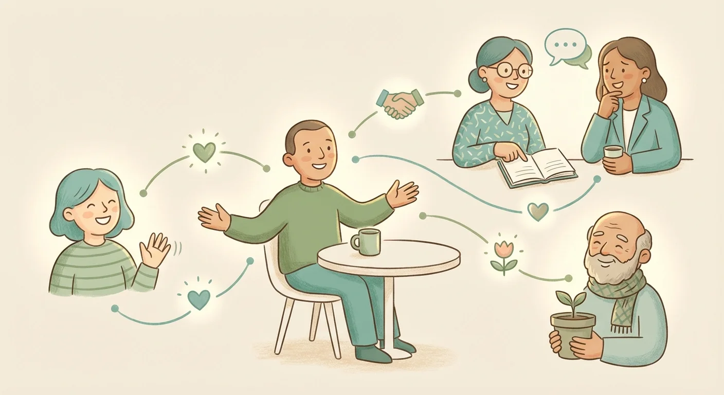 Coach connecting with their network of friends, colleagues, and community