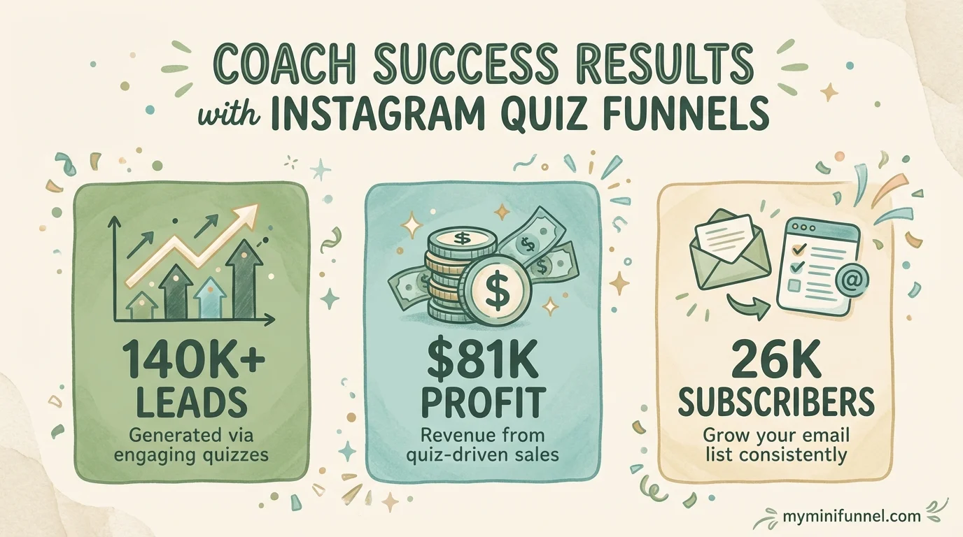Coach results: 140K+ leads, $81K profit, 26K subscribers