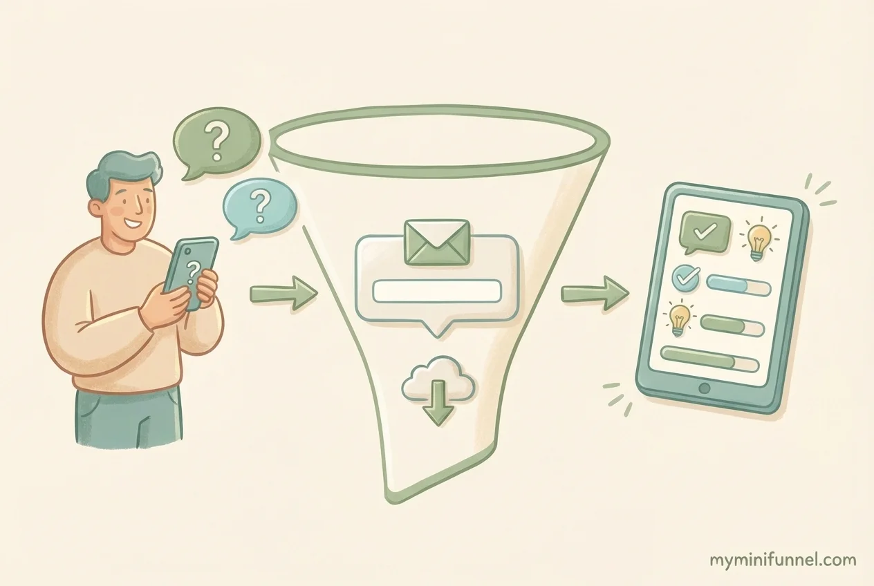 How interactive lead magnets work - visitor takes quiz, enters email, receives personalized results